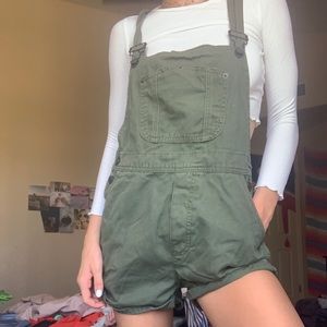 Brandy Melville army green overalls